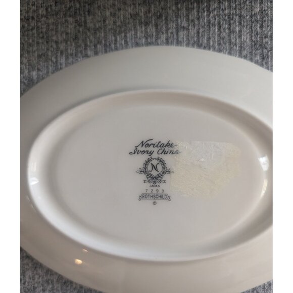 Noritake "Rothschild" Ivory China, Gravy Boat with Underplate, Platinum Trim EUC - Picture 5 of 6